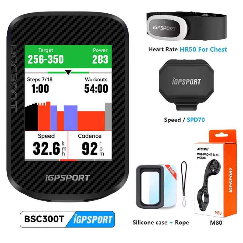 IGPSPORT BSC300T Touch-screen Bike Computer Wireless Speedometer