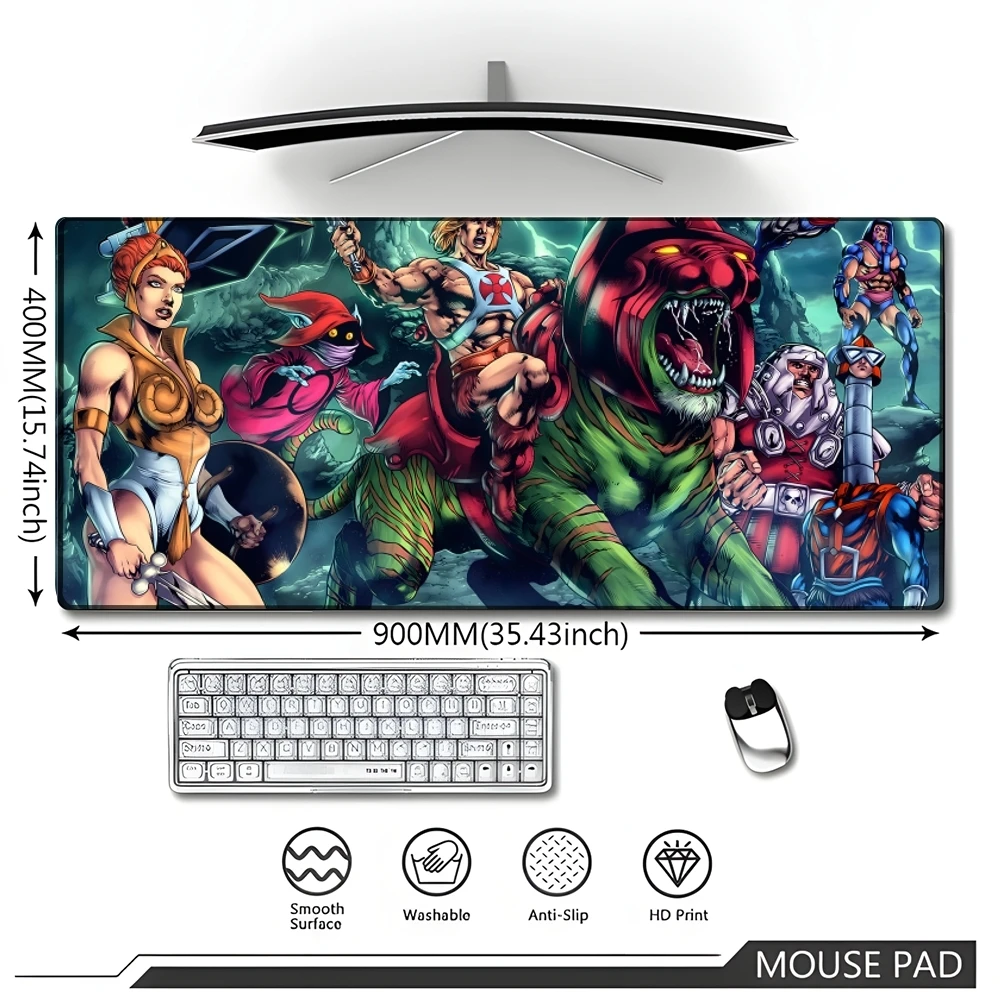 He Man Masters Of Universe Mouse Pad 700x400 grande per 48-58 Computer blocking Edge MousePad 90x40cm tastiera scrivania