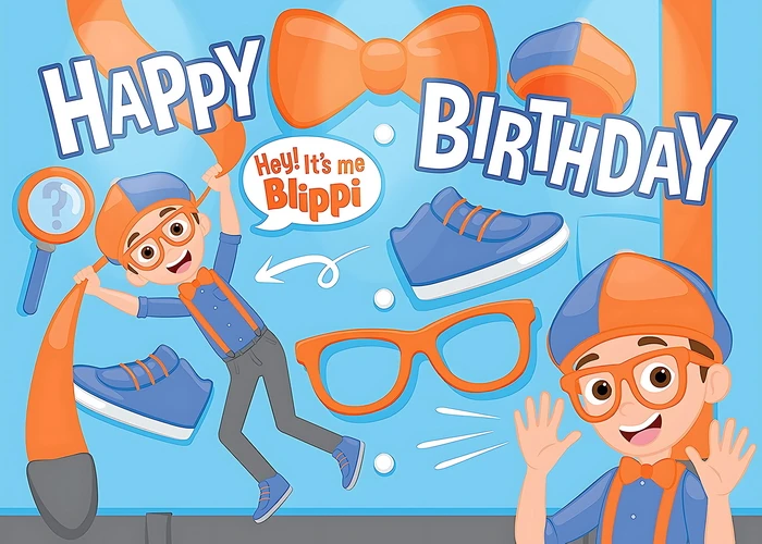 125 150CM Blippi Birthday Decoration All for Birthday Party Wall Backdrop Baby Shower Child Festive Supplies Home Photo Wall