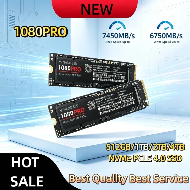 Original 1080Pro 1TB 2TB NVMe PCIe 4.0 M.2 2280 Solid State Drive 7400MB/s Read High‑Speed Storage For Gaming PC Workstation