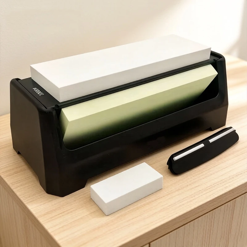 3 Grit Wet Grinding Stone Professional Sharpening System with Angle Guide Correction Stone for Kitchen Knives Chisels