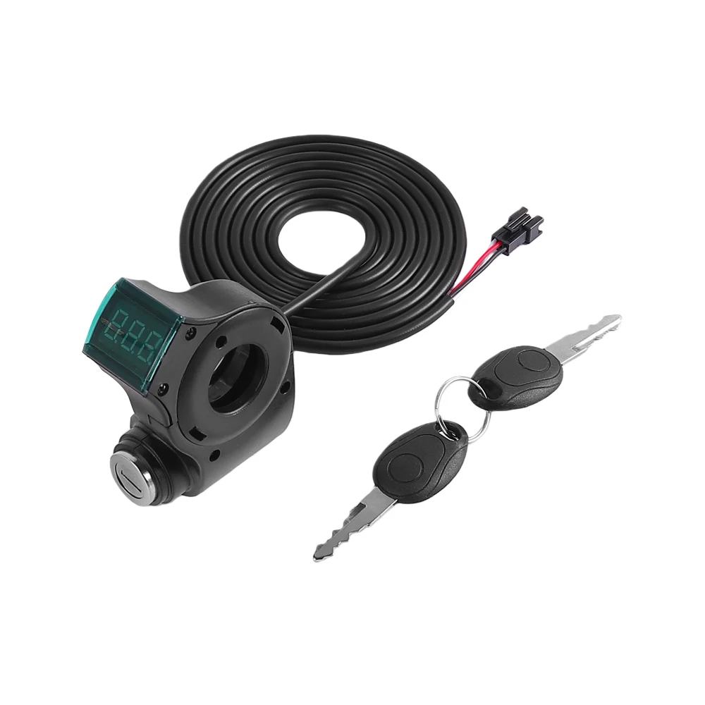 سكوتر كهربائي الإبهام خنق الفولتميتر الجهد الرقمي عرض التبديل الطاقة ل صفر 8X 10X 11X مفتاح إشعال مفتاح الطاقة قفل