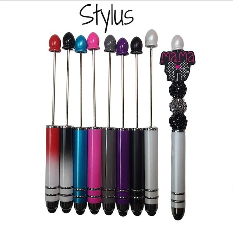 15Pcs Beadable Stylus Pens Touch Pad Pens Beaded Blanks Cellphone Beaded Ballpoint Office Supplies DIY Crafts, Beadable Blanks