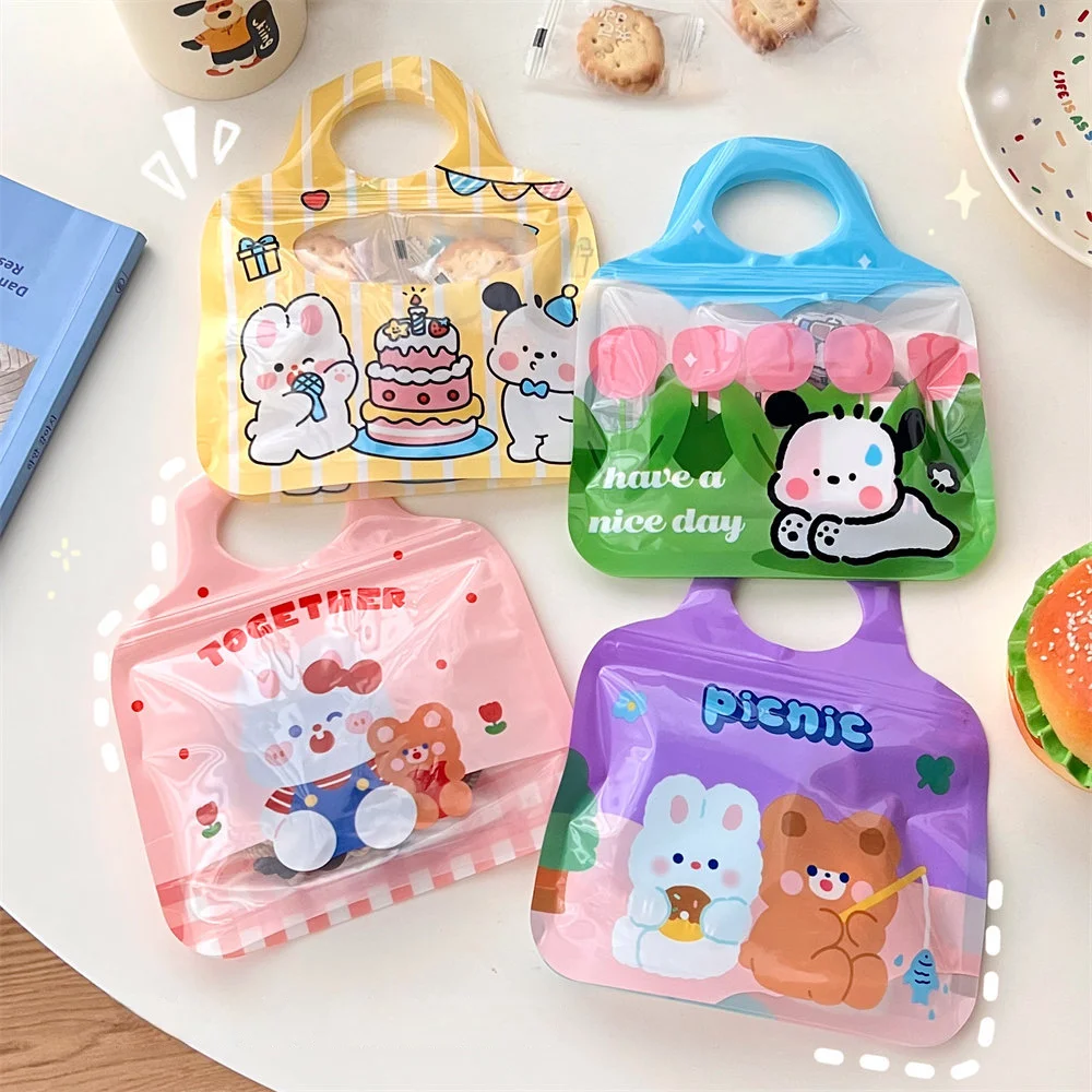 10/40 Pcs Cute Sealed Pocket Cartoon Sealed Bag Handheld Storage Bag Children\'s Day Gift Packaging Bag Self sealing Bag