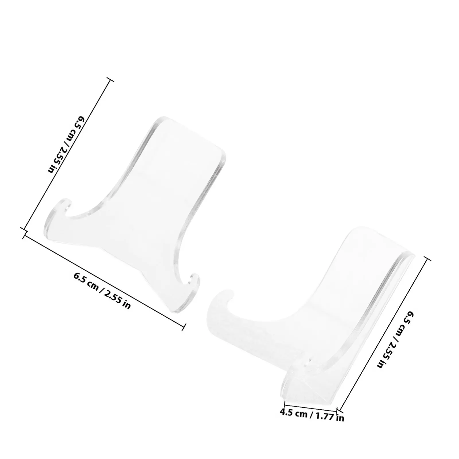 2Pcs Acrylic Display Stand Clear Easel Holder Multi-Functional Plate Picture Frame Display Rack for Home Office Decoration