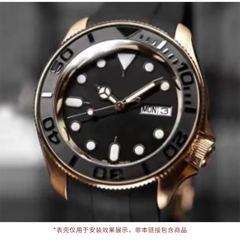 Anillo de capítulo de reloj de acero inoxidable 304 para Seiko SKX007 009 SRPD53 NH35 NH36 caja de reloj de movimiento piezas de reparación plateadas, doradas y negras