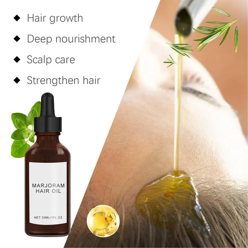 

Hair Strengthening Oil Natural Hair Growth Density Boost Oil Healthy Marjoram Hair Oil Frizzy Thin Hair Serum Elevates Hair Loss