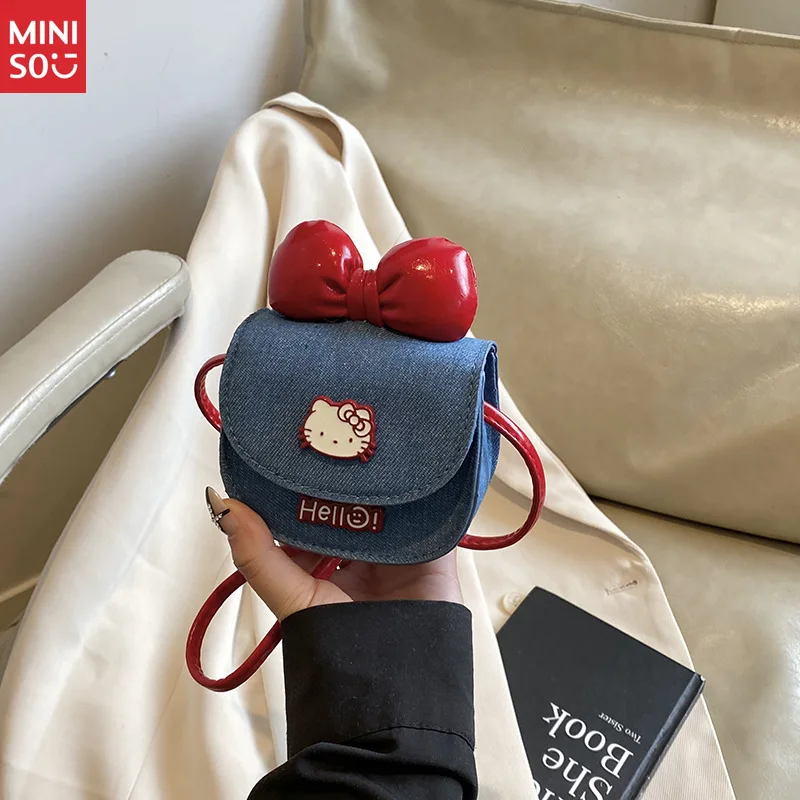 Miniso Kids Cat Purse with Bow, Cute Mini Crossbody Bag for Toddler Girls