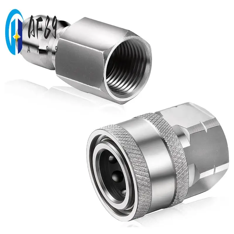 

AF89-8PCS Серебристый быстрый разъем из нержавеющей стали «папа-мама» NPT 3/8 дюйма (внутренняя и внешняя резьба)