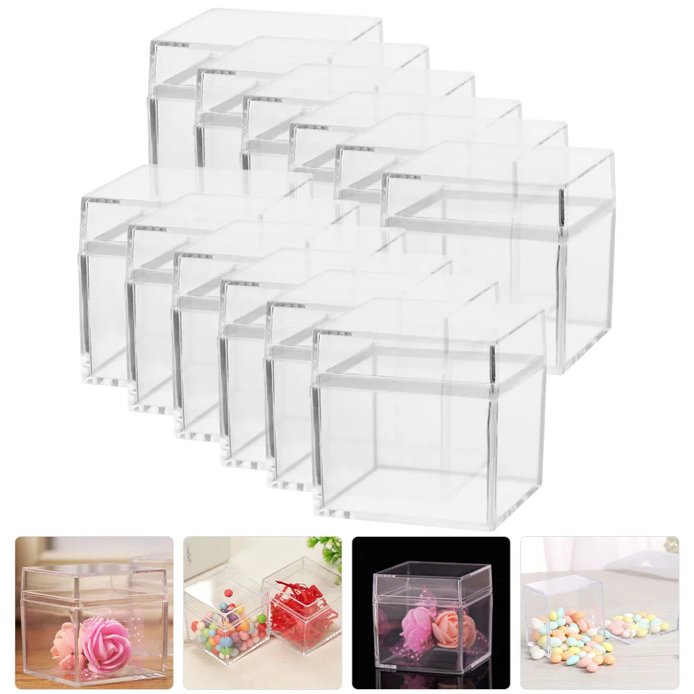 Square Storage Clear Boxes Candy Container Case Organizer Sugar Holder Favor Display Bins