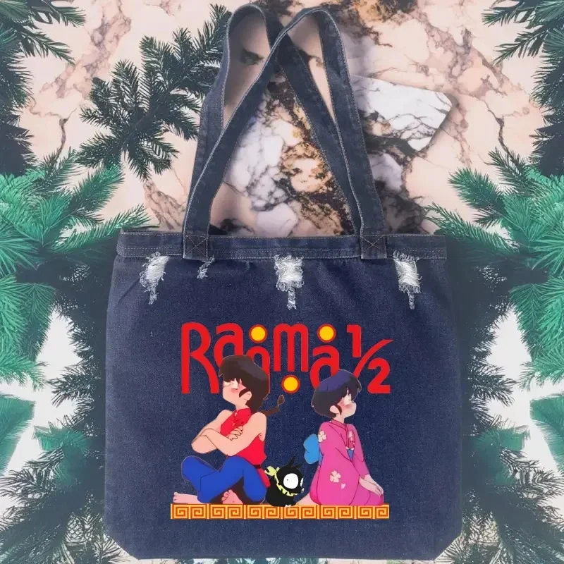 

Ranma 12 ranma 1⁄2 Ретро сумка на плечо Женские ковбойские сумки через плечо Модная женская джинсовая сумка на ремне Дизайнерская сумка большой вместительности