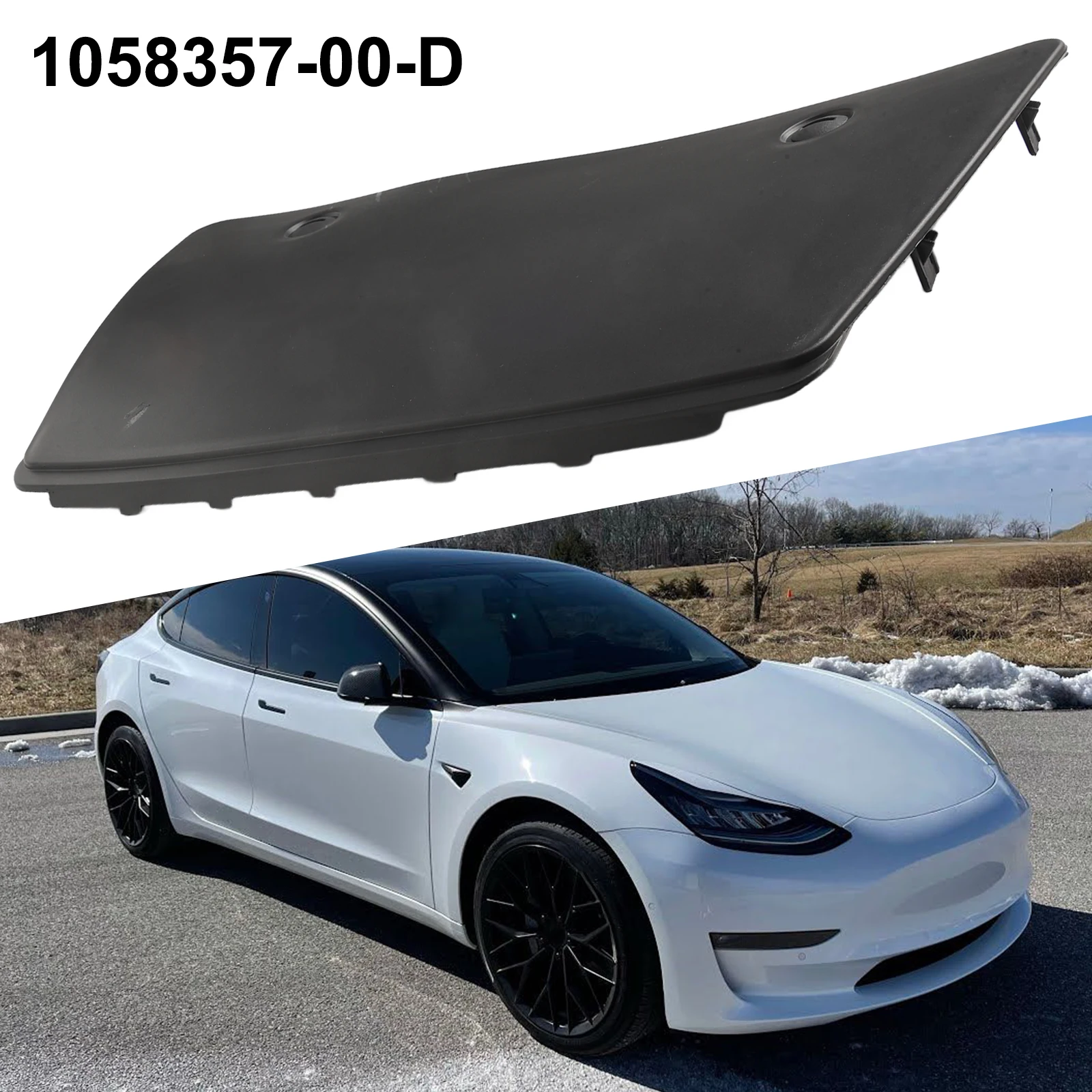 Car Tow Hitch Cover Cap Car Rear Bumper Tow Hitch Cover Cap 1058357-00-D Plastic For Tesla For Model X 2016-2021 Exterior Parts