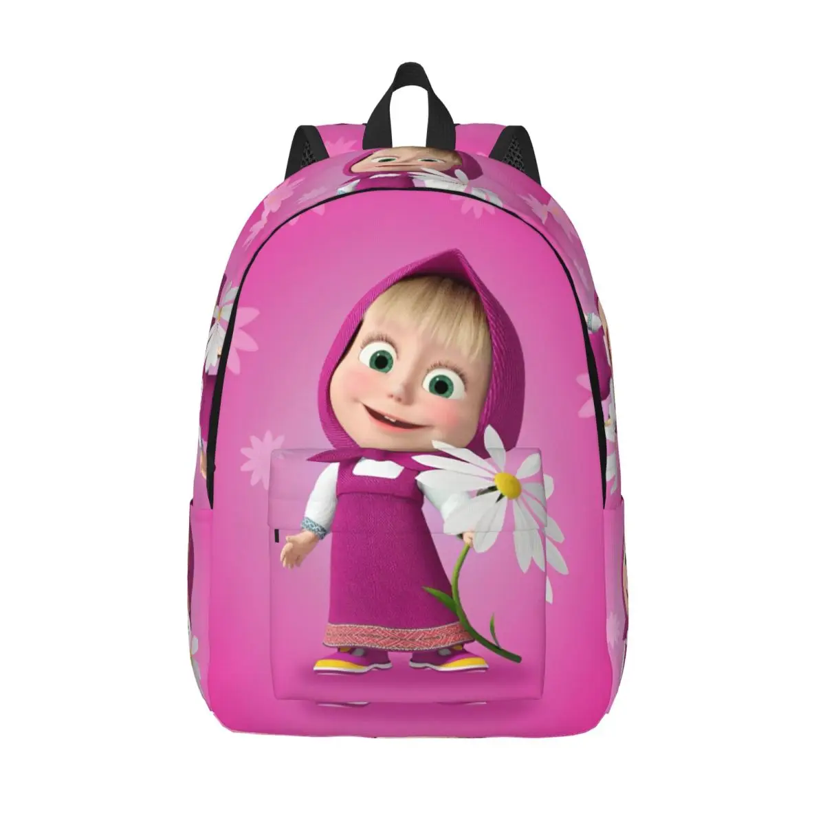 Mochila bonita de dibujos animados M-Masha y oso para hombres, mujeres, adolescentes, estudiantes, mochila de trabajo, bolso de hombro para ordenador portátil, ligero