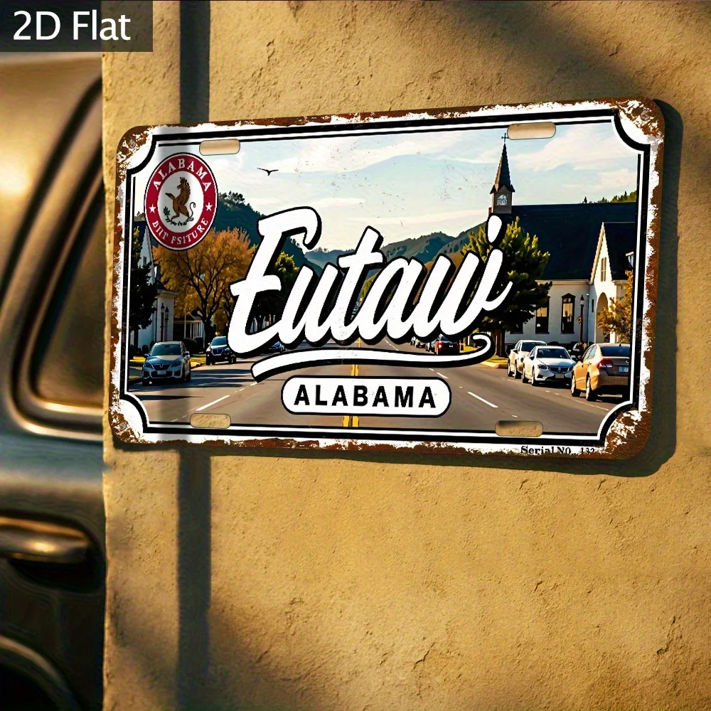 2D Flat, 1pc Aluminum License Plate, for Decorative Use Only, Industrial Vintage Warehouse Decorative Sign