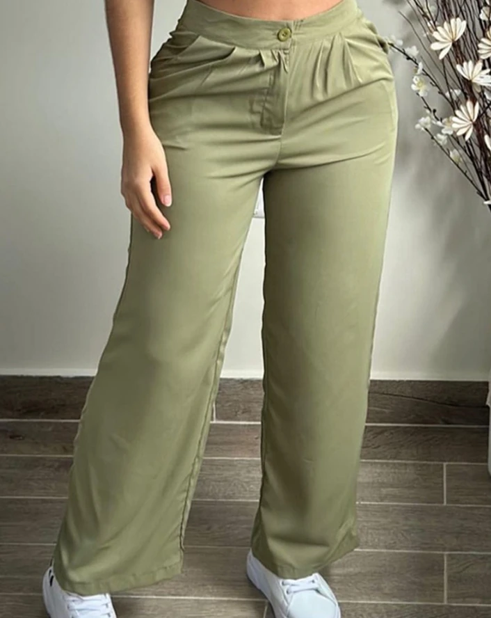 Ensemble deux pièces haut court et pantalon froncé pour femme, tenue décontractée, poche, design, élégant, sexy, nouvelle mode, été, 2024