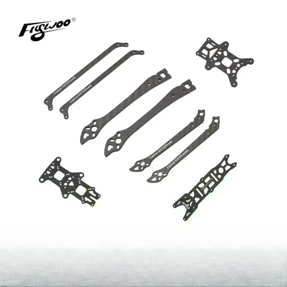 Flywoo Explorer LR O3 colección de piezas de marco Dron FPV DIY, Kit de herramientas de placa inferior de dosel de brazo de repuesto para unidad de aire DJI O3