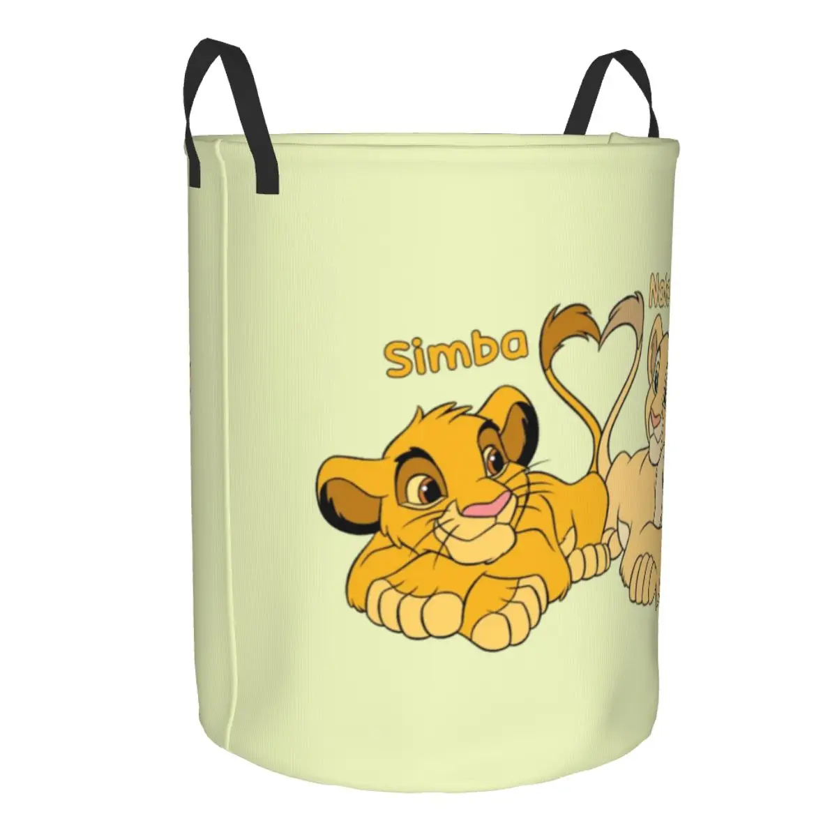 Customized Simba And Nala Cartoon Laundry Basket The Lion King Hakuna Matata Clothes Toy Hamper Storage Bin for Kids Nursery