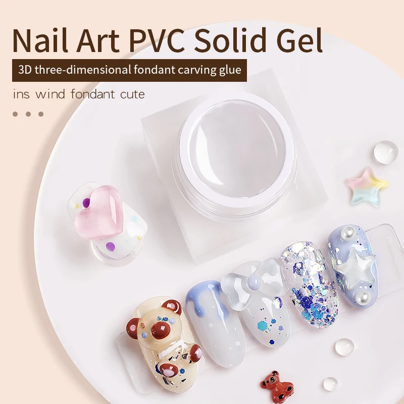 

3D PVC Soft Solid Gel Polish Modeling Stereoscopic Carve Gel 5g Transparent UV LED Sock off Stereo Carve Gel Varnish Sculpture