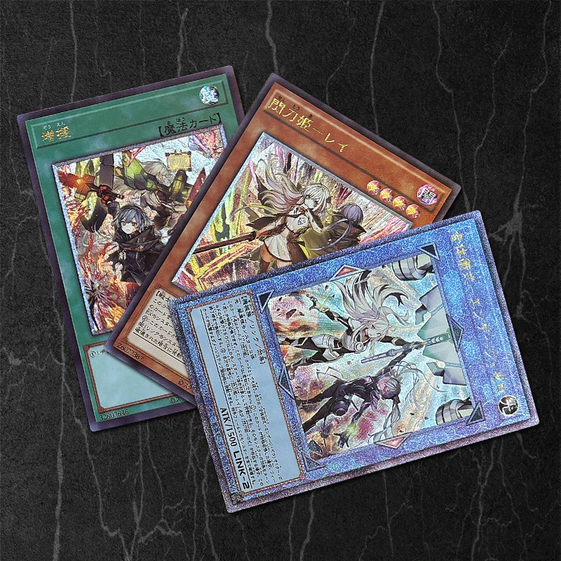 Yu-Gi-Oh kaart DIY Blue-Eyes White Dragon Dark Magician Girl Diabellstar Speelgoed Anime Hobby collectie Flash Textuur Kaarten