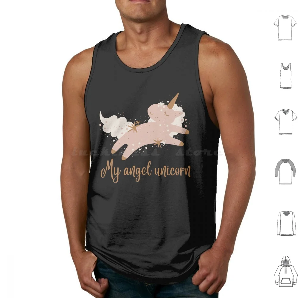 My Angel Unicorn Tank Tops Vest Sleeveless Unicorse Unicorn And Bingo Dad Kids Cartoon Dog Bandit Heeler Unicorse Blue Heeler