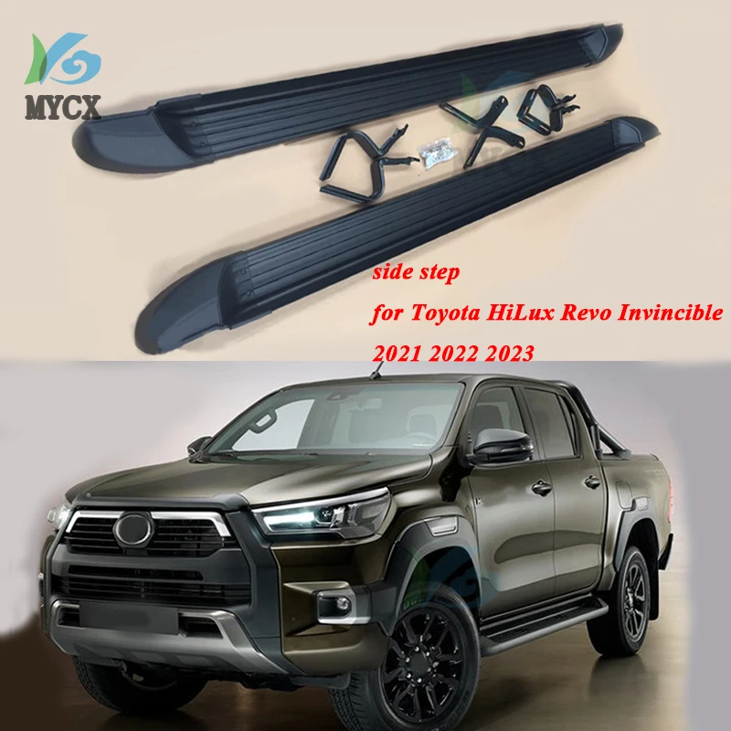 New arrival side step bar Running board for Toyota HiLux Revo Rocoo Invincible 2021-2023,original model,from famous manufacturer