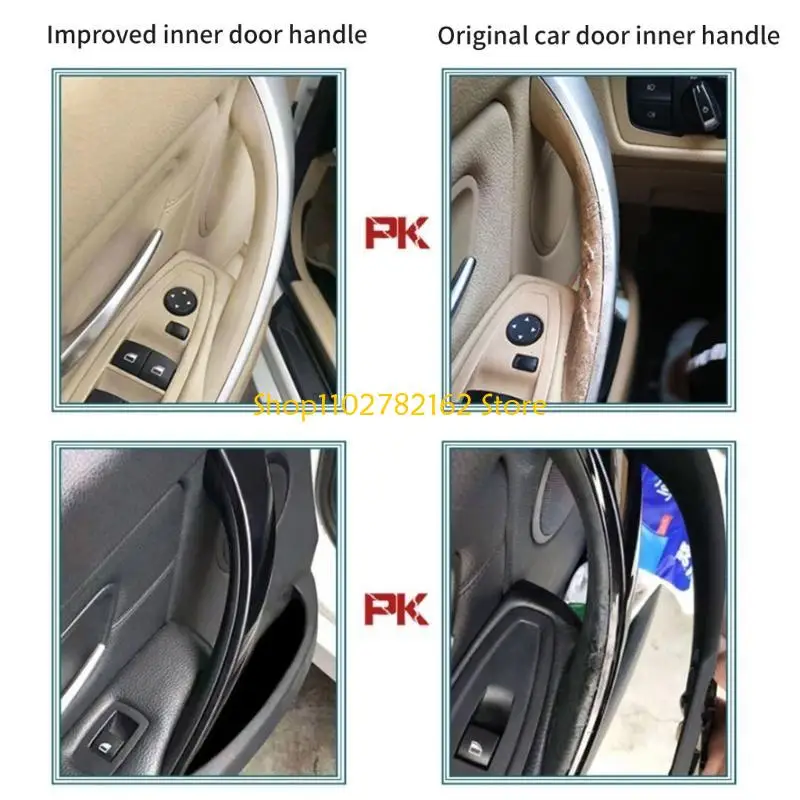 

547B Inner Door Handle Cover Car Interior Door Pull Handle Trim Cover Easy Installation for F30 F40 2013-2018 Auto Accessory