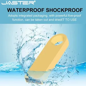 JASTER-Golden فلاش درايف يو إس بي، ميني قلم ديراك، ميموري ستيك معدني مقاوم للماء، هدايا الأعمال، أجهزة تخزين، قرص U، 64 جيجابايت، 32 جيجابايت، 16 جيجابايت أفضل 6 آلات نقش ميدالية مبيعات - No3