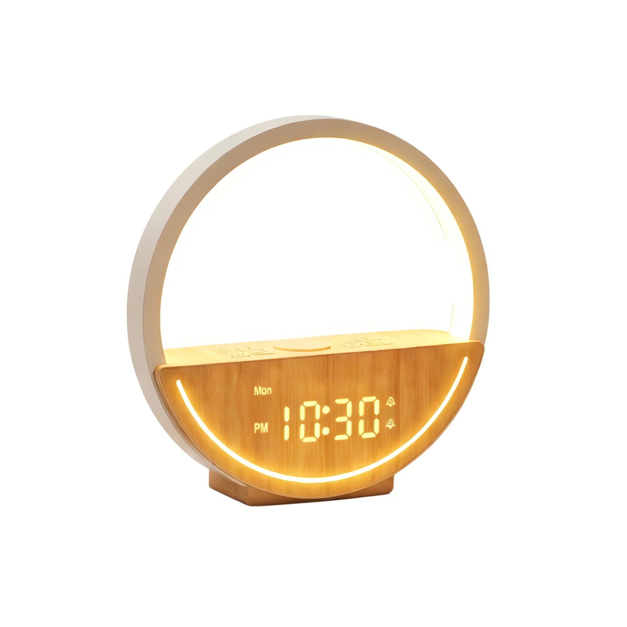 Desktop Lamp With Wireless Charging Sunset Lamp Sunrise Alarm Clock Gentle Light Alarm Feature