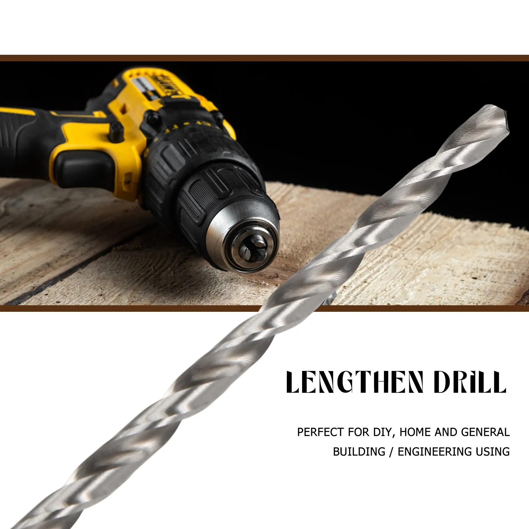 5PCS Extra Long High-speed Steel Drill Bit Sets Straight Shank Twist Drill Bit Tool 2-5mm for Wood