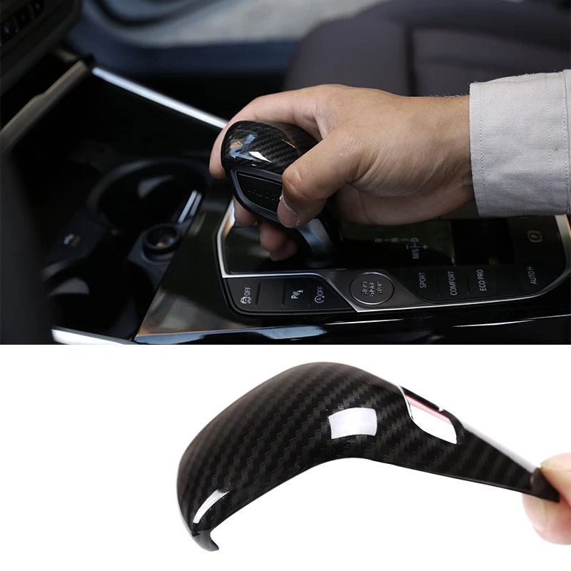 1pcs Carbon Fiber Gear Shift Knob ABS Trim Handle Cover Sticker For BMW F40 F44 G42 G20 G21 X3 G01 X4 G02 2022 G29 G22 G23 G26