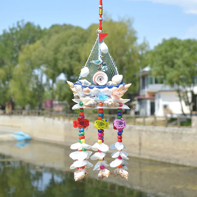 Natural Seashell Wind Chime Hanging Decor Beach Nautical Mobile for Window Garden Home Bar Porch Patio Gift - view 3