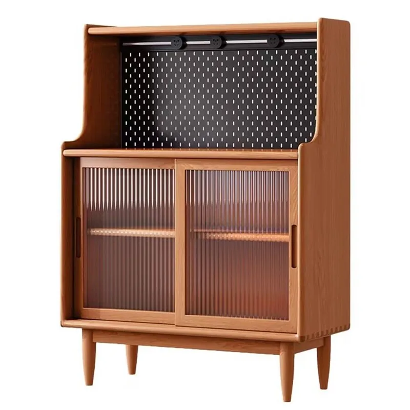 

wood sideboard, living room glass cabinet, multi-functional dining room storage cabinet, Nordic Japanese coffee cabinet