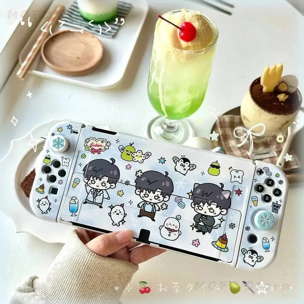 

2026 Cute Protected Casing Ornament Love and Deepspace Zayne Cosplay Cartoon Oled NS2 Protective Hard Shell Case Anime Xmas Gift