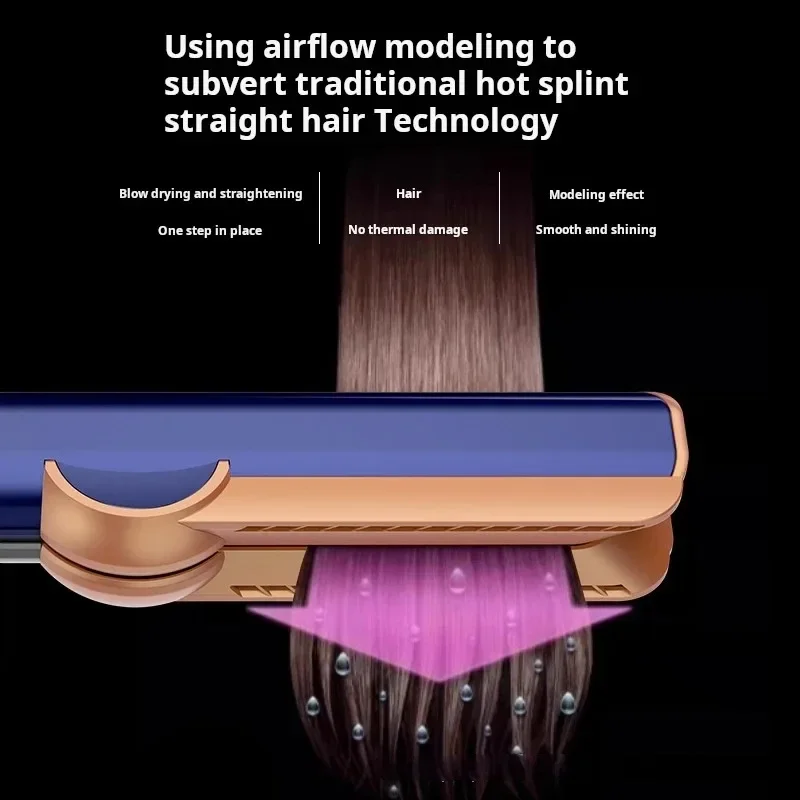 مكواة فرد الهواء البارد/الساخن 2IN1 مع شاشة LCD مكواة فرد الشعر ومجفف الشعر وأيونات تصفيف الشعر ومكواة فرد الشعر
