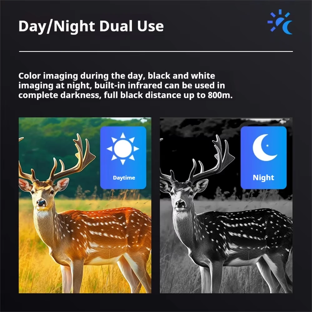 NVC800 4K UHD الأشعة تحت الحمراء كاميرا تلسكوب رقمية مثبتة على الرأس واي فاي للرؤية الليلية 16X التكبير مناظير للصيد والتخييم
