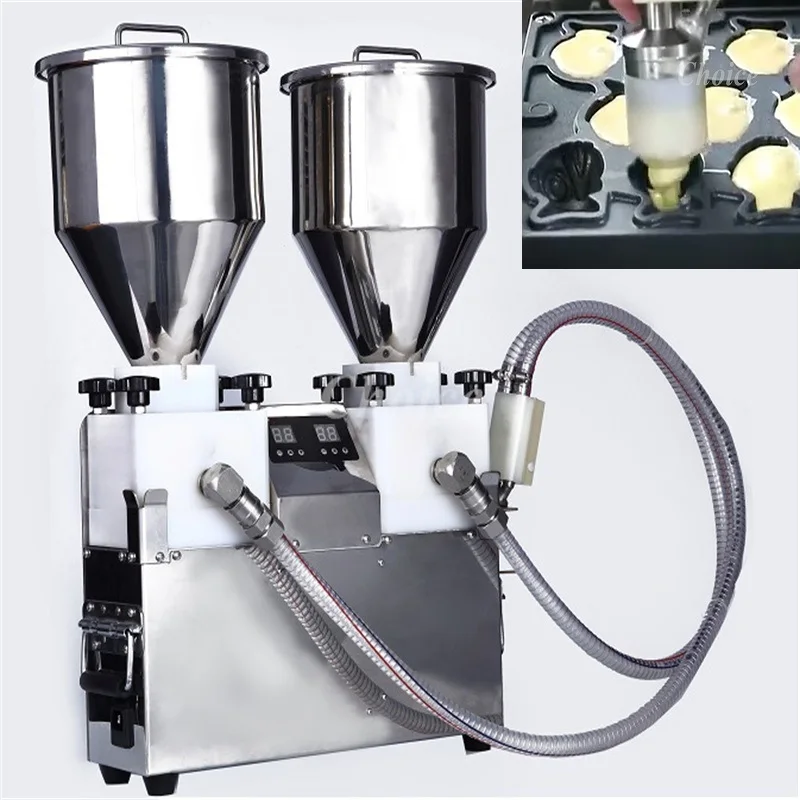 Double Cylinder Jam Filling Machine Cupcake Maker Taiyaki Maker Jam Filler Small Taiyaki Filling Making Machine Cream Filler