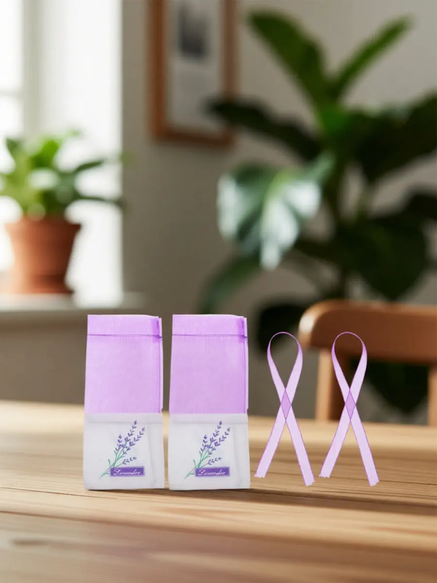 5Pcs Lavender Sachet Bags Sturdy Fabric Drawstring for Wardrobe Drawer Freshening Small Dried Herb Packing Sachets