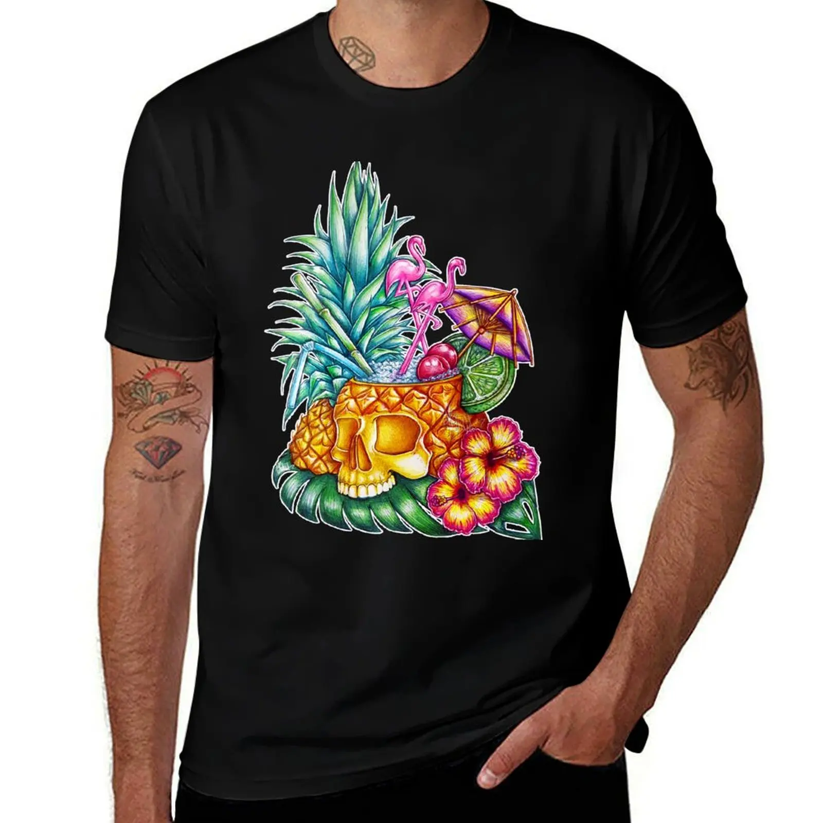 

skull tiki cocktail T-Shirt Comfort Stretch Tee Shirt