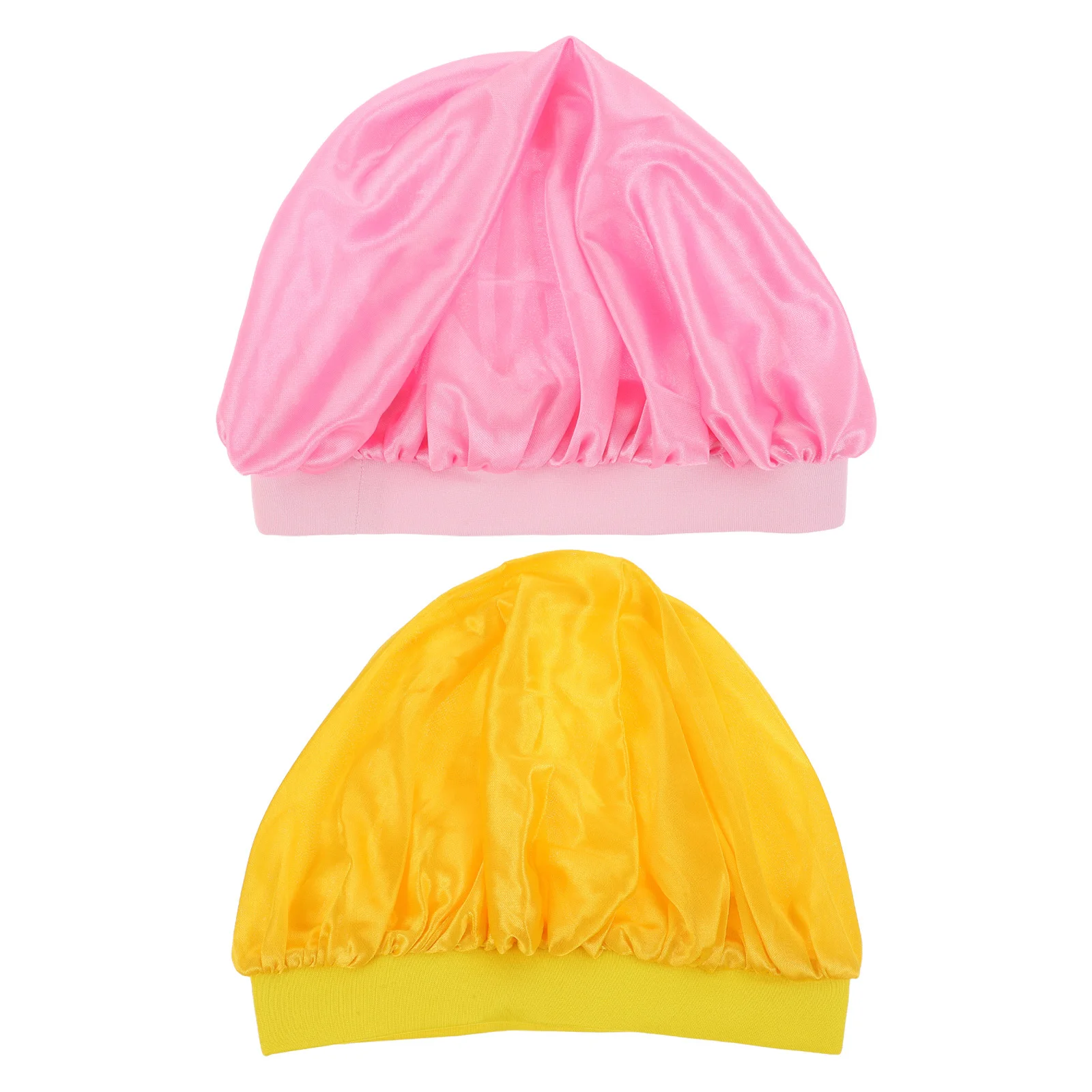 

2Pcs Kids Elastic Sleeping Hat Comfortable Breathable Practical Hair Protector for Shower Sleep Sleeping Hat