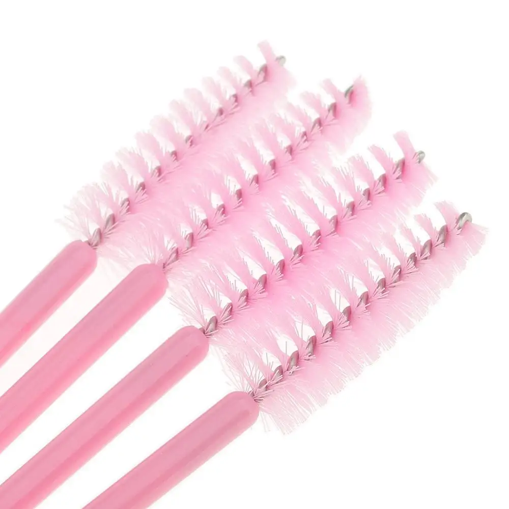 500 Pcs Disposable Eyelash Brushes Mascara Wands Eye Lash Eyebrow Applicator Cosmetic Makeup Brush Tool Kits (pink)