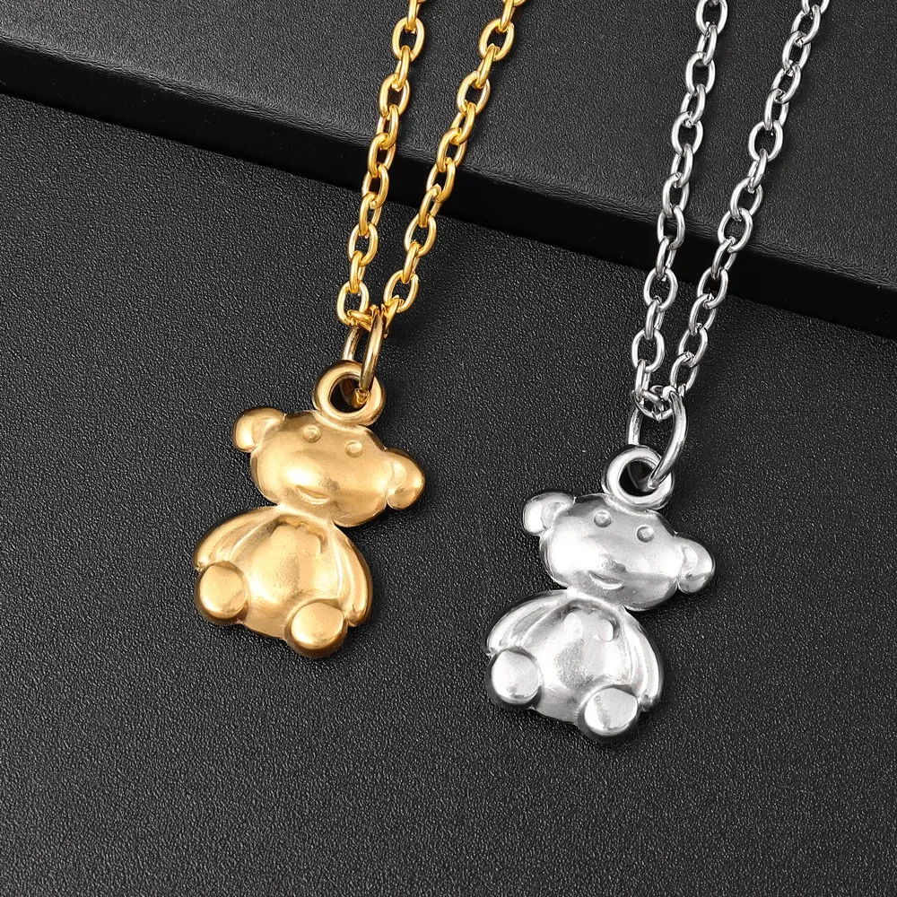 Trend Cute Bear Pendant Necklace Glamour Women Necklace New Fashion Hip Hop Punk Jewelry Accessories Gift Wholesale
