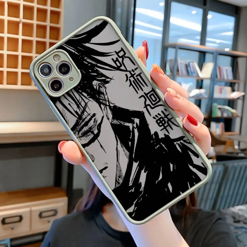 أنيمي Jujutsu Kaisen Choso ART جراب هاتف آيفون 16 15 14 11 12 13 برو ماكس X XS شفافة ماتي غطاء