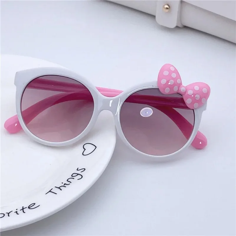 Children Trendy Cute Sunglasses Candy Colors Shiny Bowknot Sun Glasses UV400 Eyewear for Girls and Boys