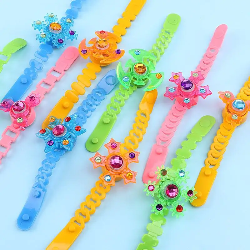 5Pcs New Children's Light-emitting Rotating Bracelet Toys Creative Flash Rotating Gyro Watch Kindergarten Birthday Gifts Toys