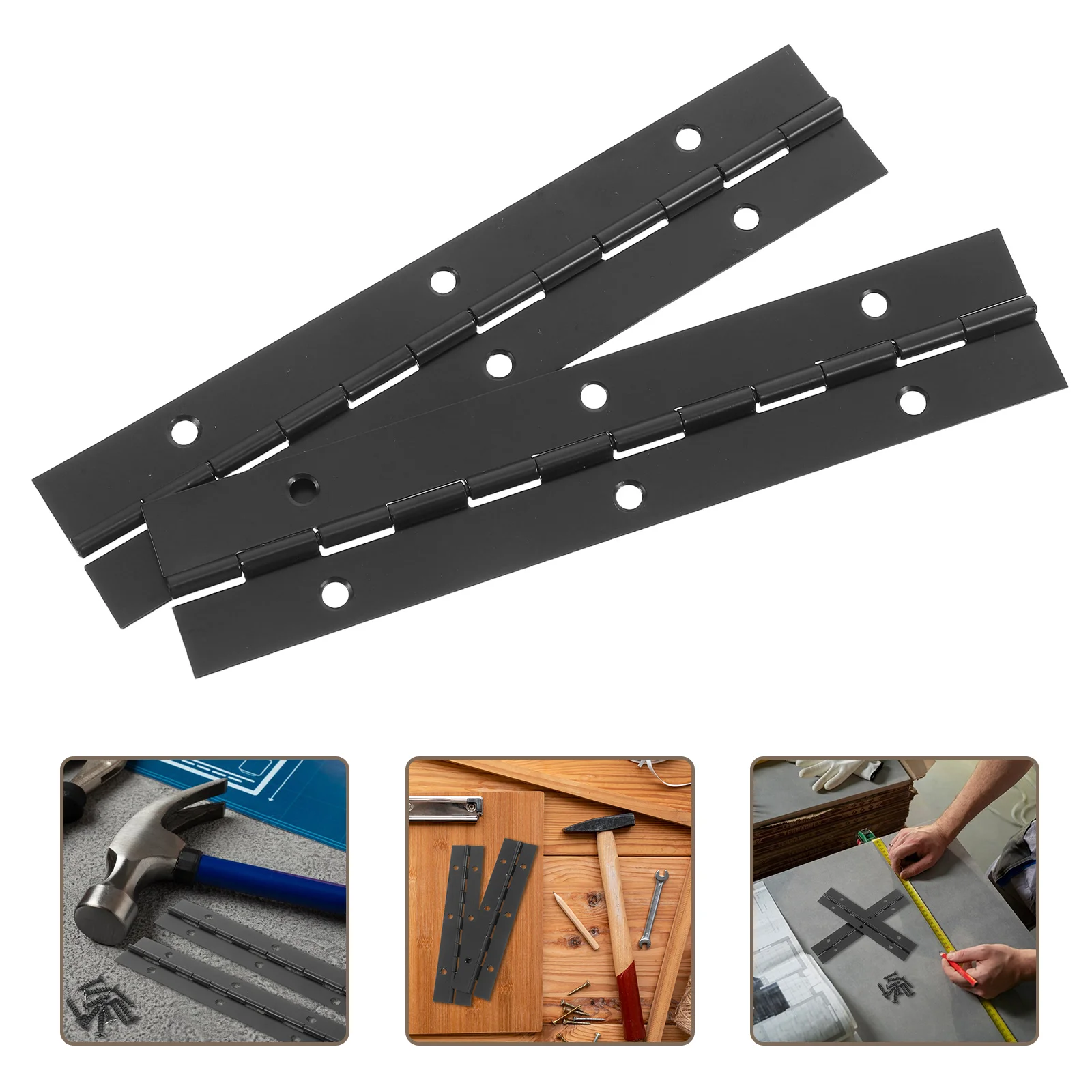 

Black Continuous Piano Hinges for Wood Case Long Furniture Heavy Duty Stainless Steel Hinges Smooth Opening Closing Compatible