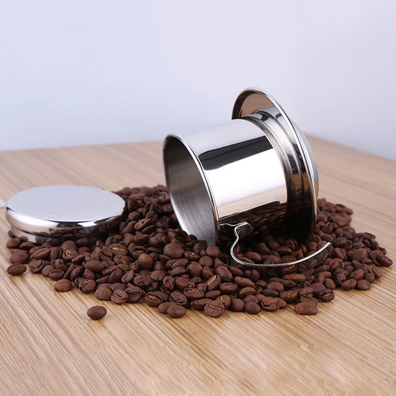 1/2PCS Stainless Steel Coffee Filter Infuse Cup Vietnamese Coffee Dripper Maker Pot Portable Coffee Drip Strainer Kitchen Coffee