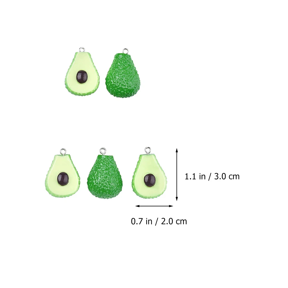 

10pcs Avocado Resin Earrings Pendant Diy Jewelry Supplies Bracelet Necklace Decor Accessories Handmade Materials Bag Decoration