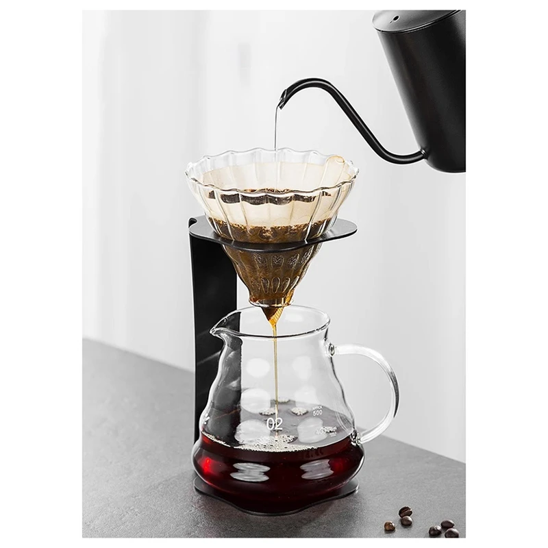 Suporte de café portátil para fabricação de mão, gotejamento, suporte de café, copo de filtro de café de metal, suporte de descarga manual