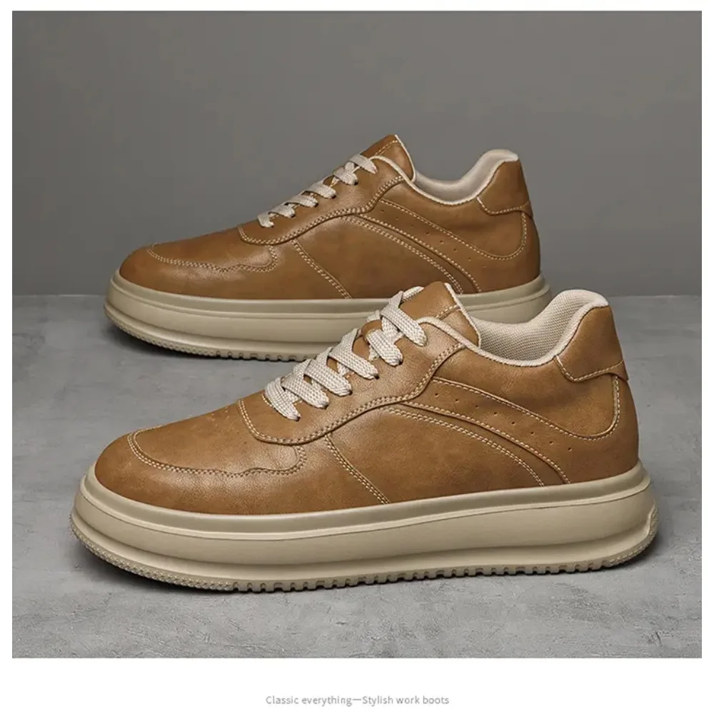 

2025 New Height Increasing Shoes for Men 10cm Invisible Elevator Sneakers White Leathe Sport Zapatillas De Hombre Big Size 45