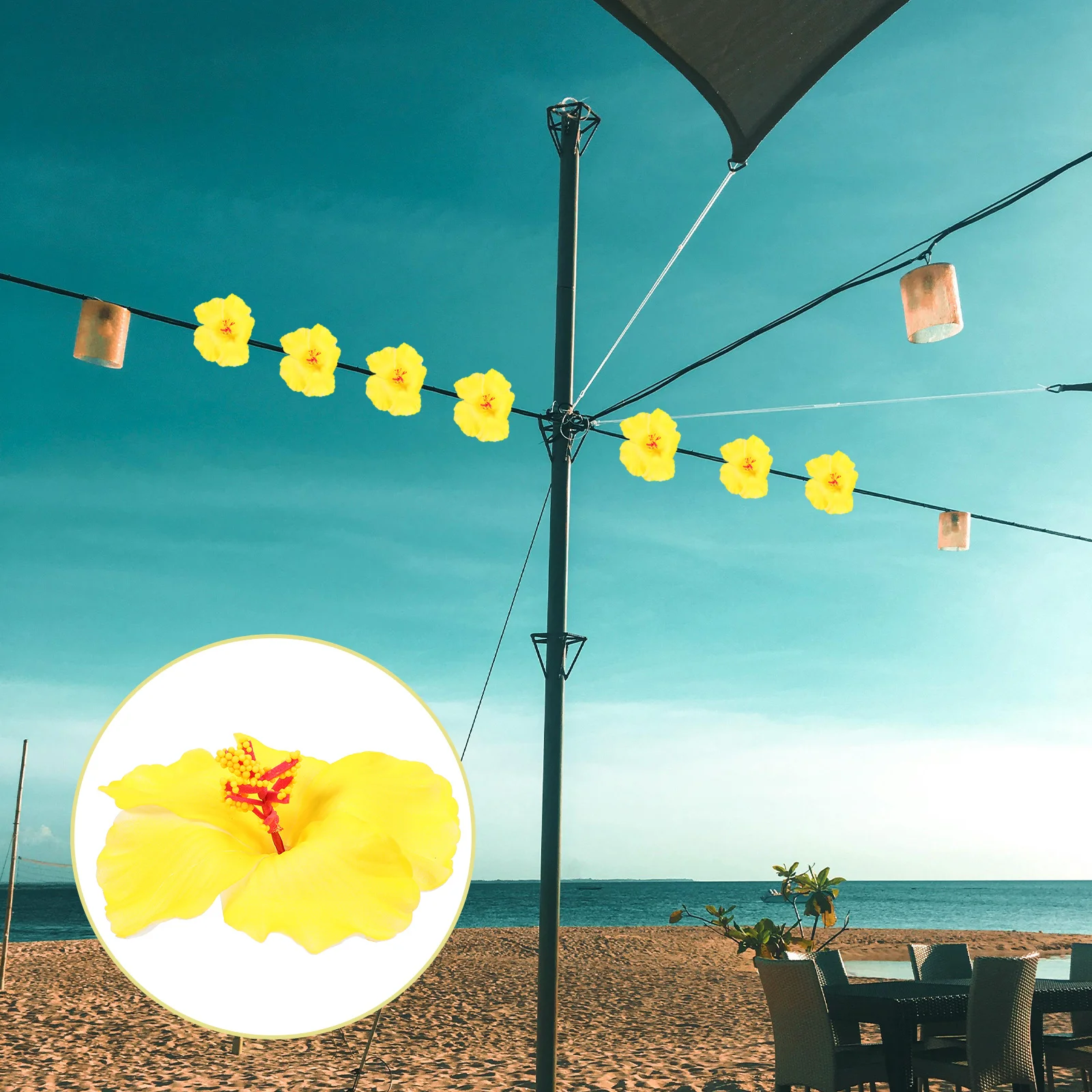 

10Pcs Lifelike Hawaiian Hibiscus Flowers Faux Tropical Blooms for Party Wedding DIY Home Decoration Supplies Hawaiian Flowers